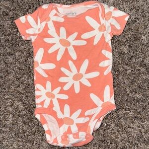 Carter's Orange and White Bodysuit Floral One Piece
